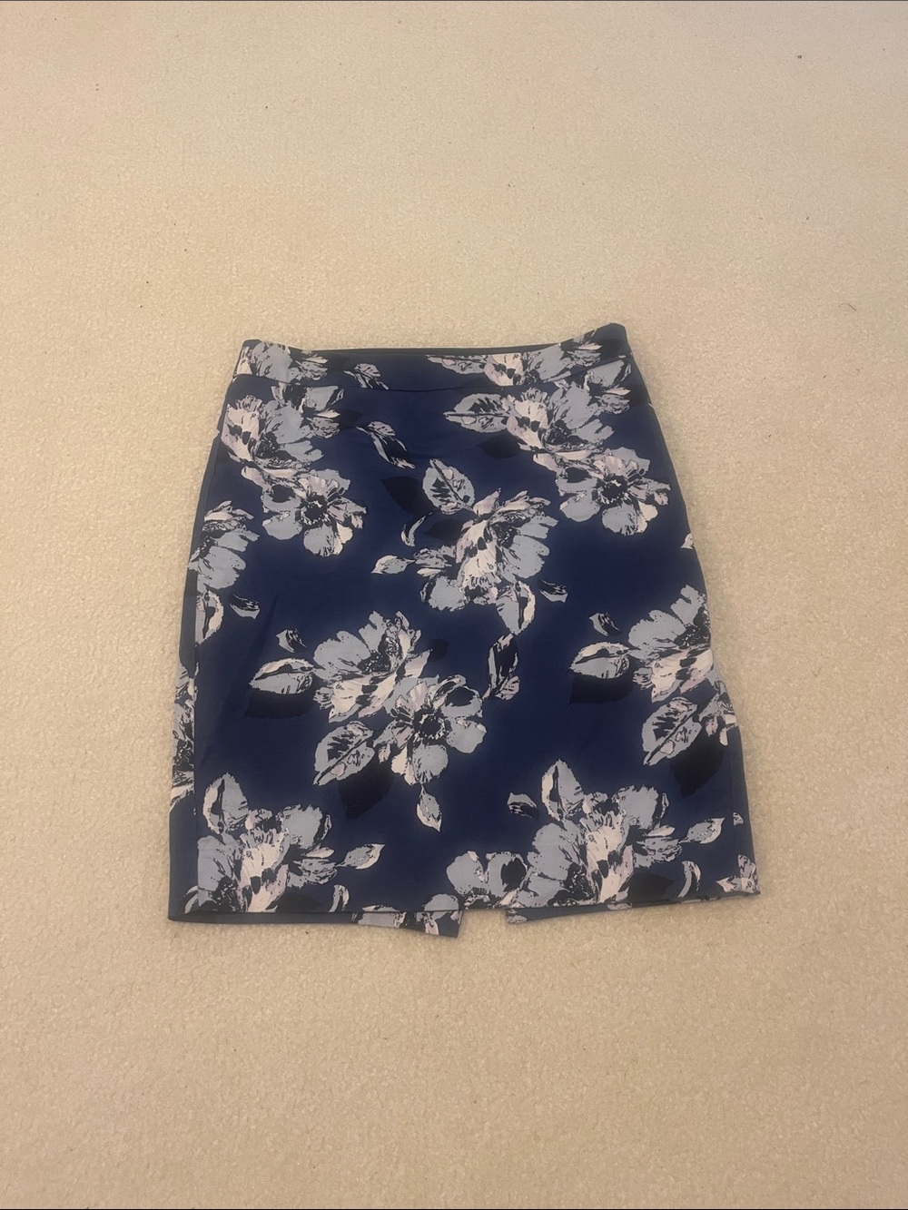 The Limited Navy Floral Mini Skirt with White Blooms